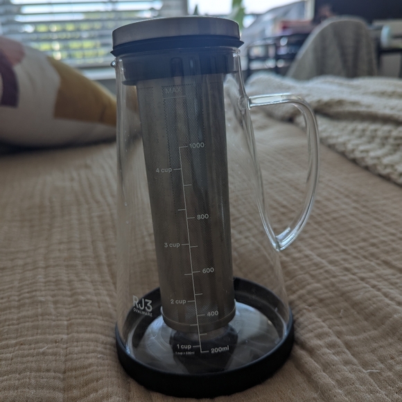 OVALWARE Iced Coffee Maker 1.0L 34oz RJ3 Brewing Glass Carafe Stainless Steel - Picture 1 of 7